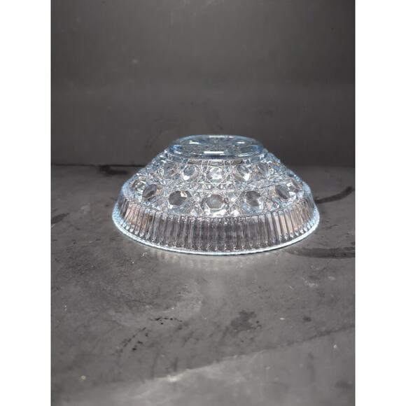 Federal Glass Blue‎ Bowl, Vintage Starburst Bowl, Button and Cane Pattern - Picture 6 of 10